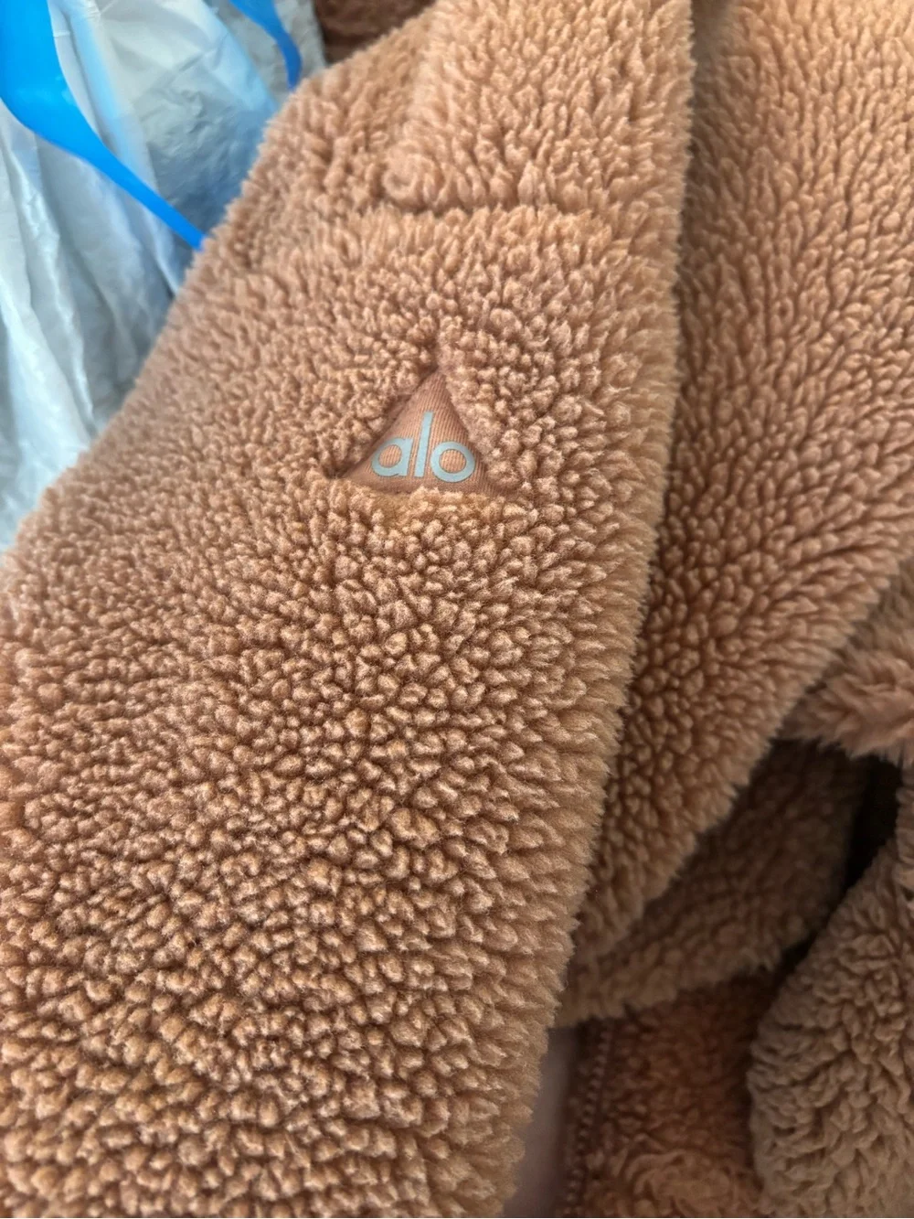 ALO Yoga Norte Sherpa Zip Hoodie in Brown/S - Picture 4 of 9